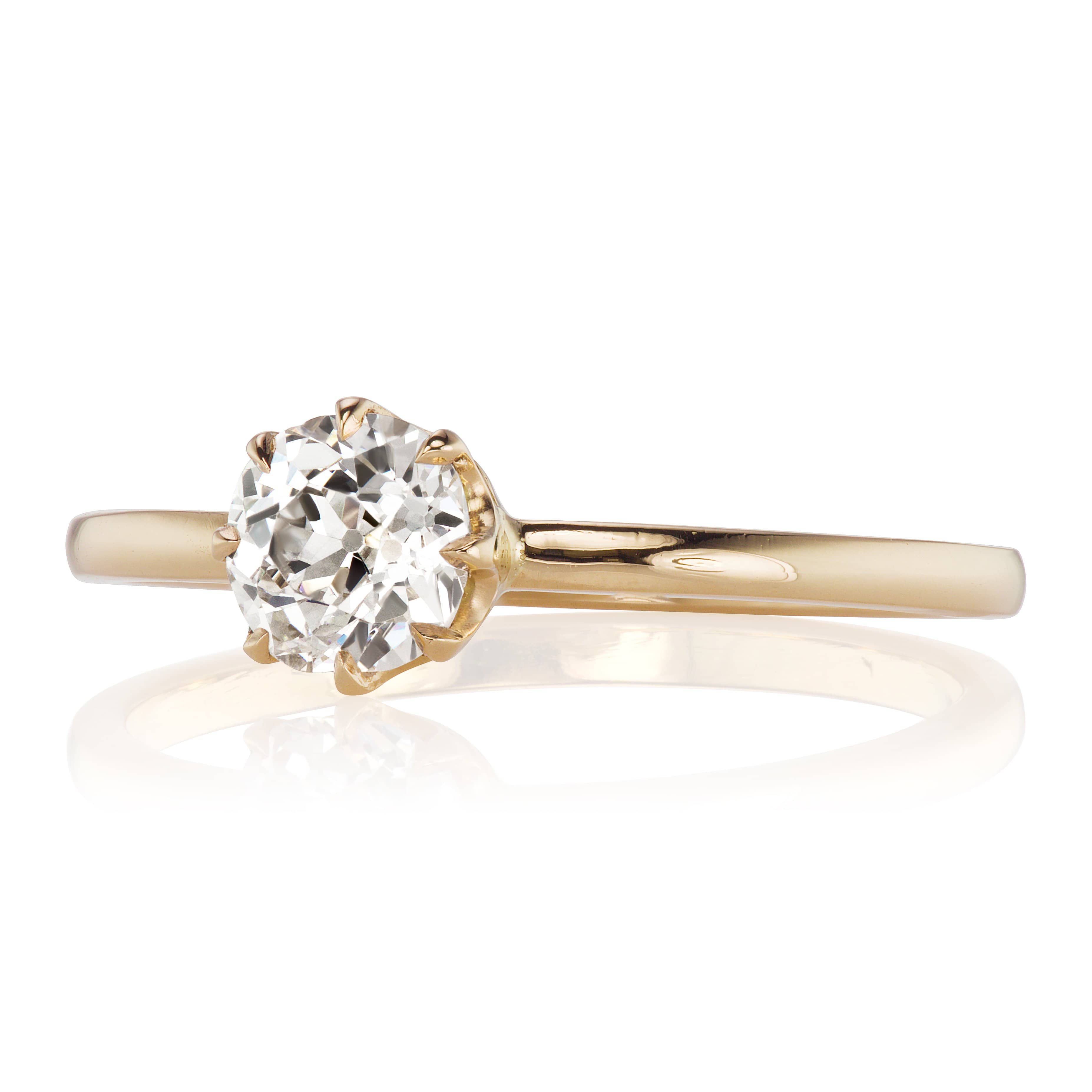 0.70ct old mine cut diamond diamond engagement ring