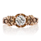 Vintage Art Nouveau Floral 10kt Yellow Gold Engagement Ring