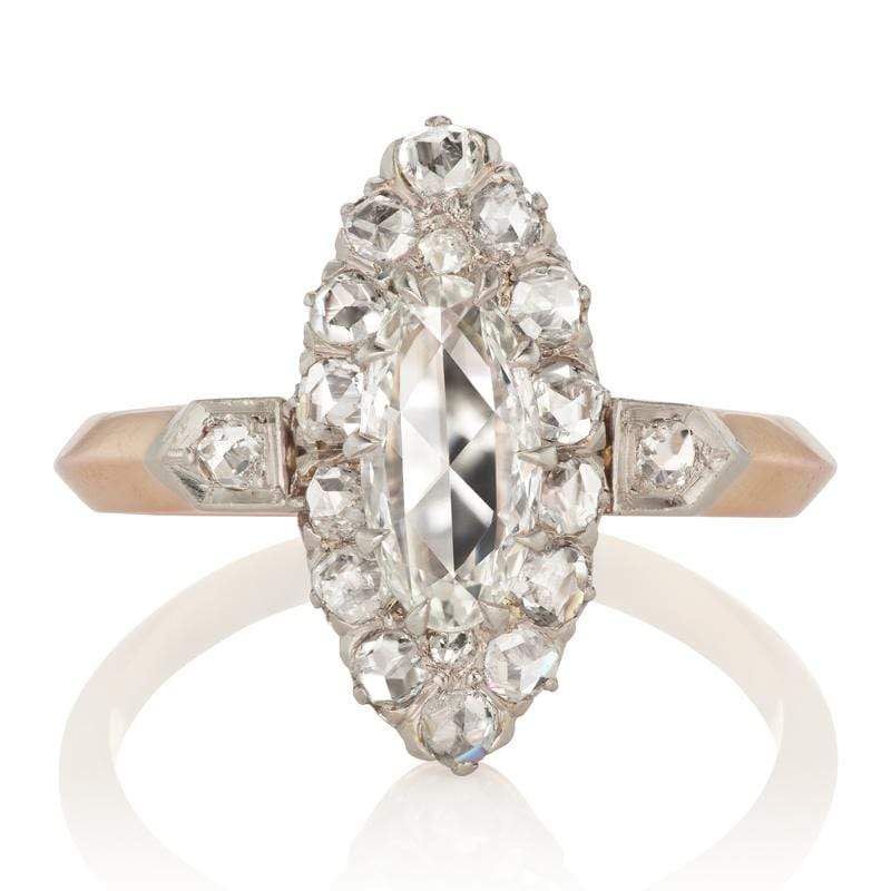 0.70ct Oval Rose cut diamond Ring