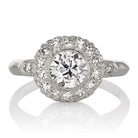 Edwardian Bezel Set Diamond Halo Engagement Ring