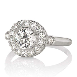 Edwardian Bezel Set Diamond Halo Engagement Ring
