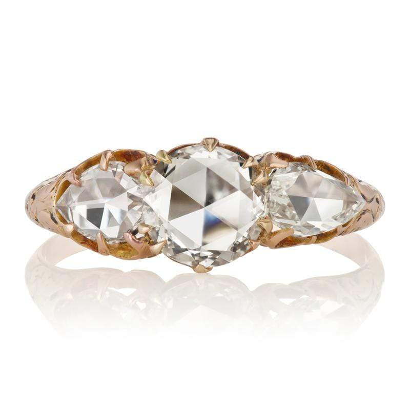 0.76ct rose cut diamond Ring