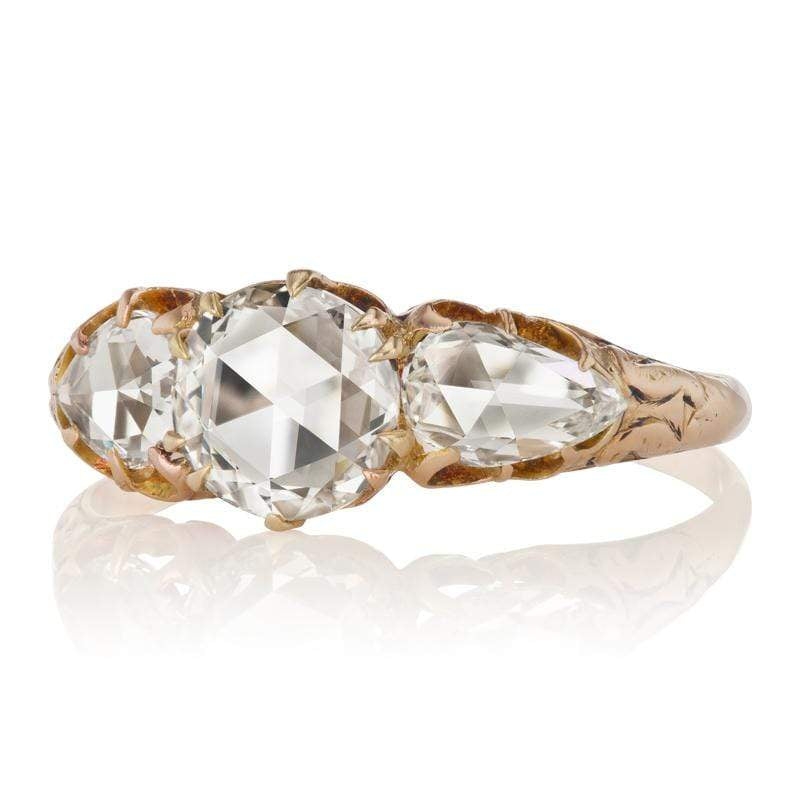 0.76ct rose cut diamond Ring