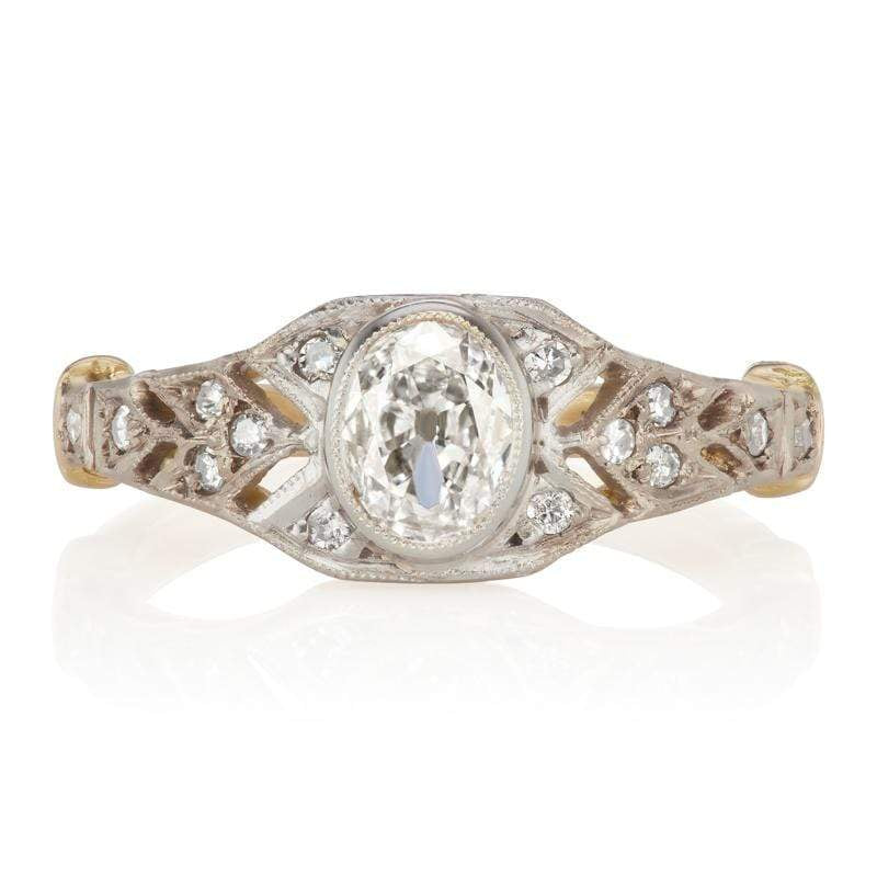 Oval Champagne Diamond Engagement Ring Circa 1910 | Victor Barbone