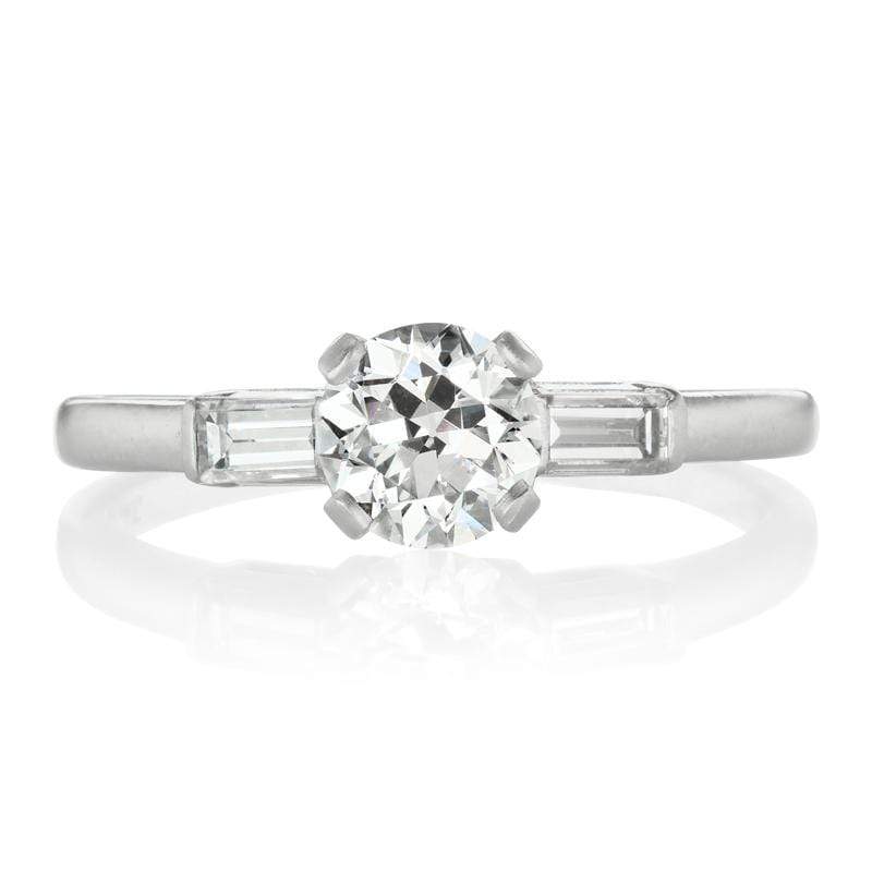 Art Deco Engagement Ring With Baguette Side Stones | Victor Barbone
