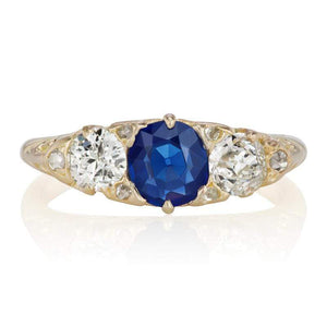 Unique Sapphire & Diamond Engagement Ring