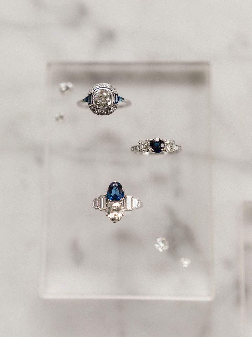 0.80ct Burmese Sapphire Blue Sapphire Diamond Engagement Ring With Baguettes