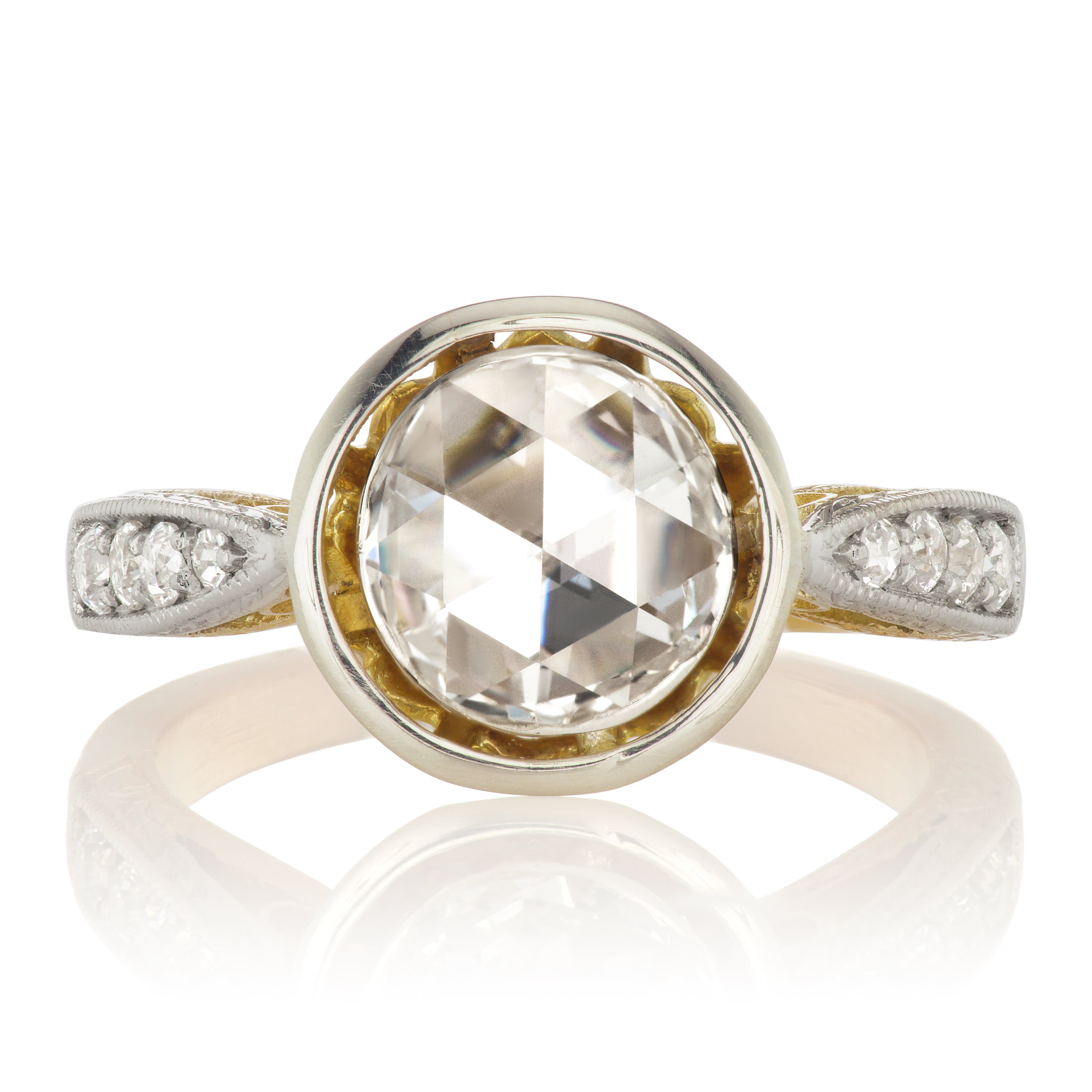 0.82ct rose cut diamond Ring