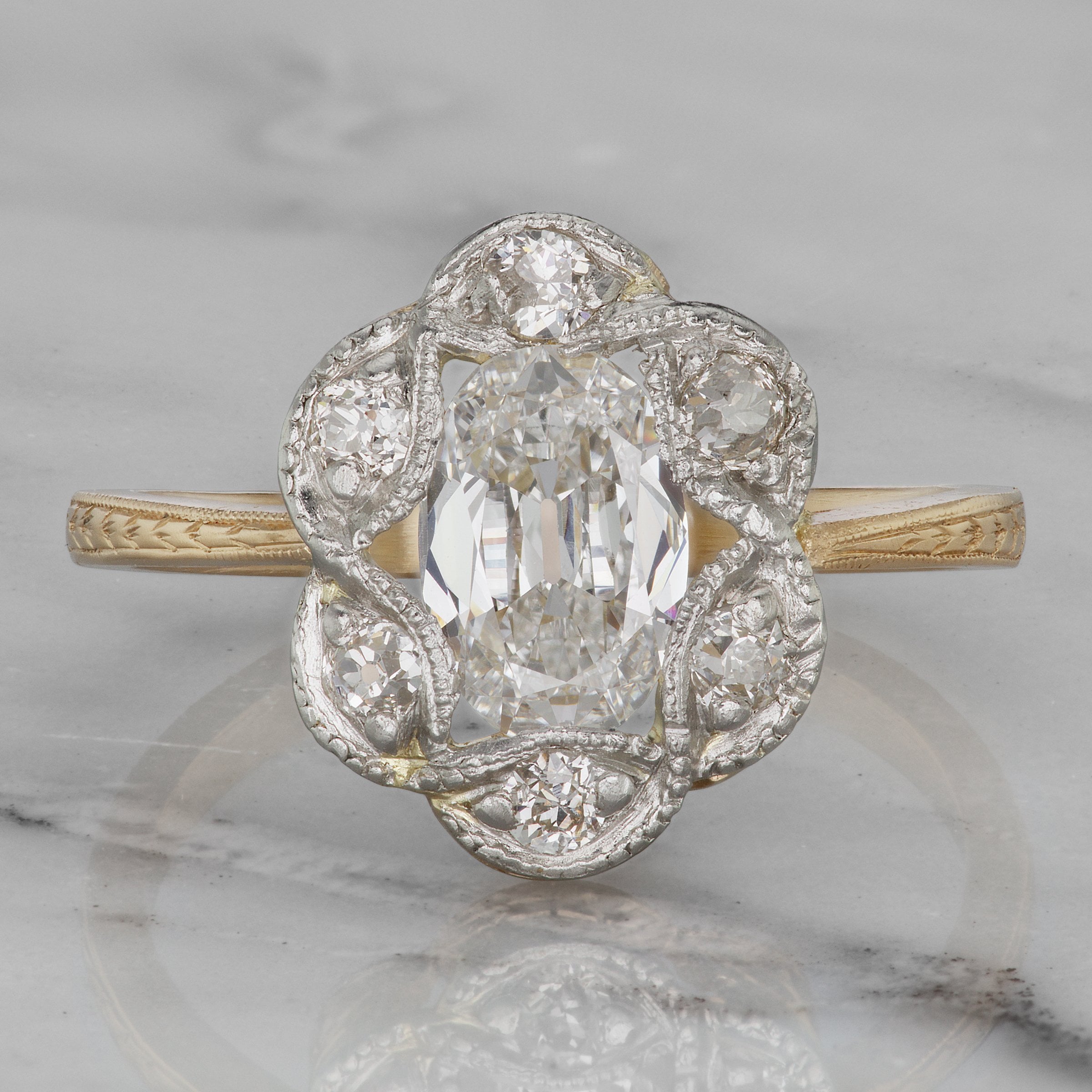 0.90 Carat Old Cut Oval Diamond