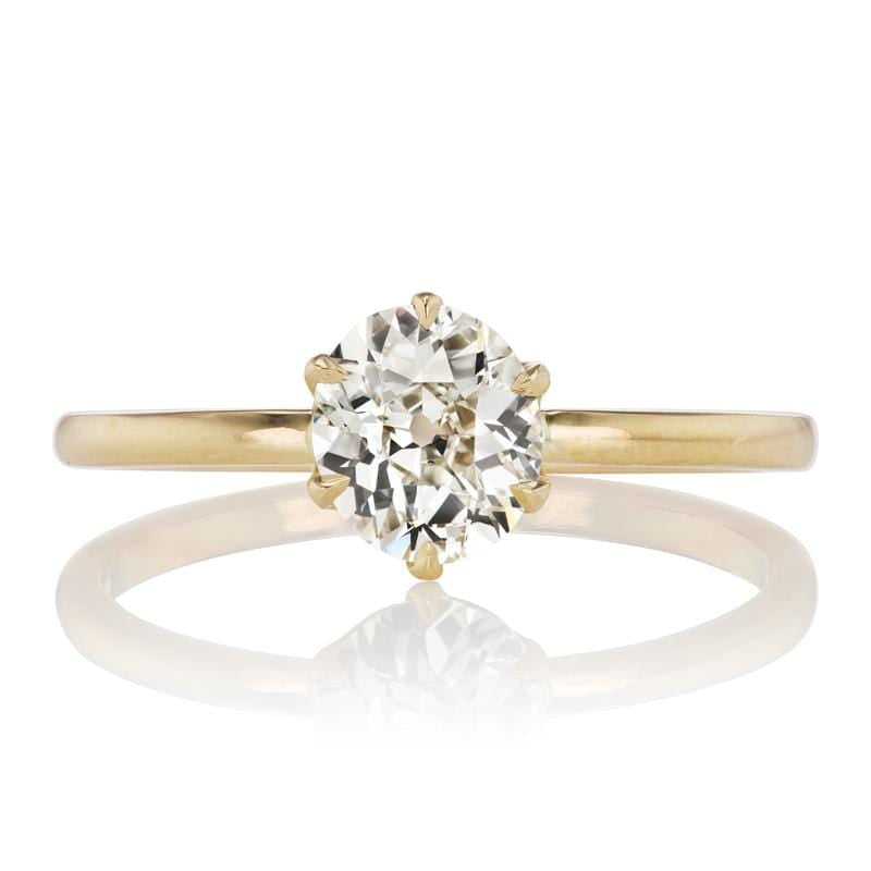 Antique Cut Oval Diamond Engagement Ring