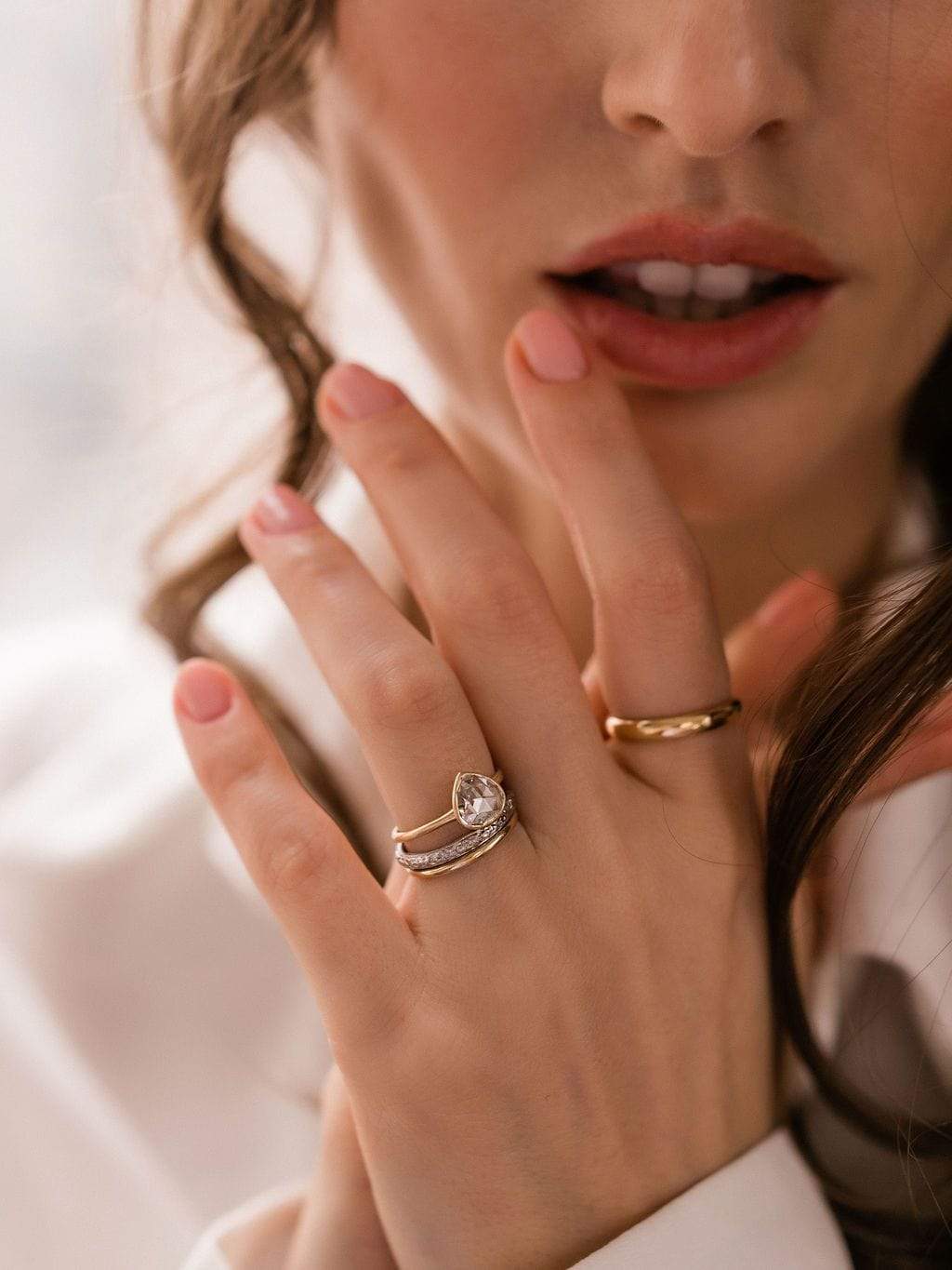 0.91ct Heart Rose Cut diamond