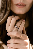 0.93ct antique cushion diamond Blue Enamel Engagement Ring Circa 1890