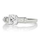 0.93ct old mine cut diamond Engagement Ring With French Cut Side Stones