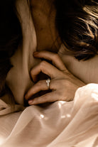 0.93ct old mine cut diamond Engagement Ring With French Cut Side Stones