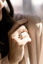 0.93ct old mine cut diamond Engagement Ring With French Cut Side Stones