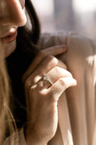 0.93ct old mine cut diamond Engagement Ring With French Cut Side Stones