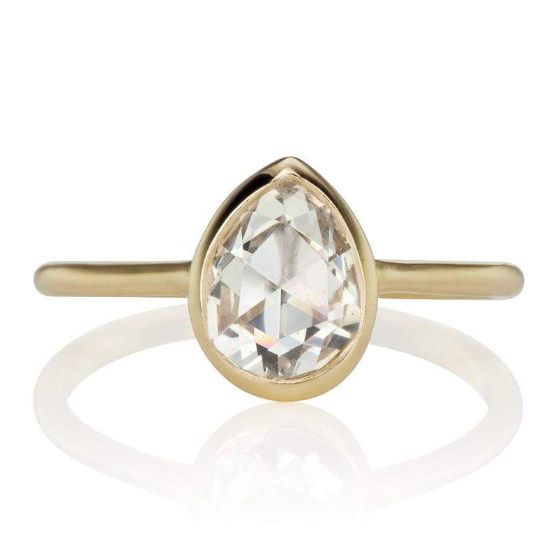 0.95ct pear rose cut diamond