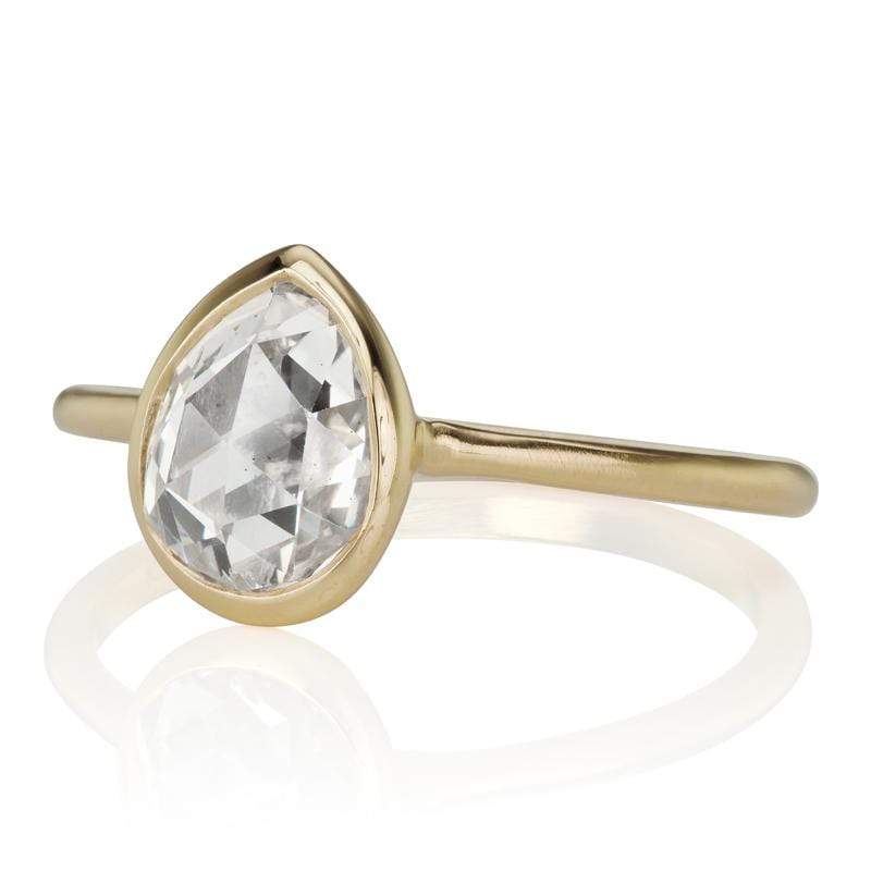 0.95ct pear rose cut diamond