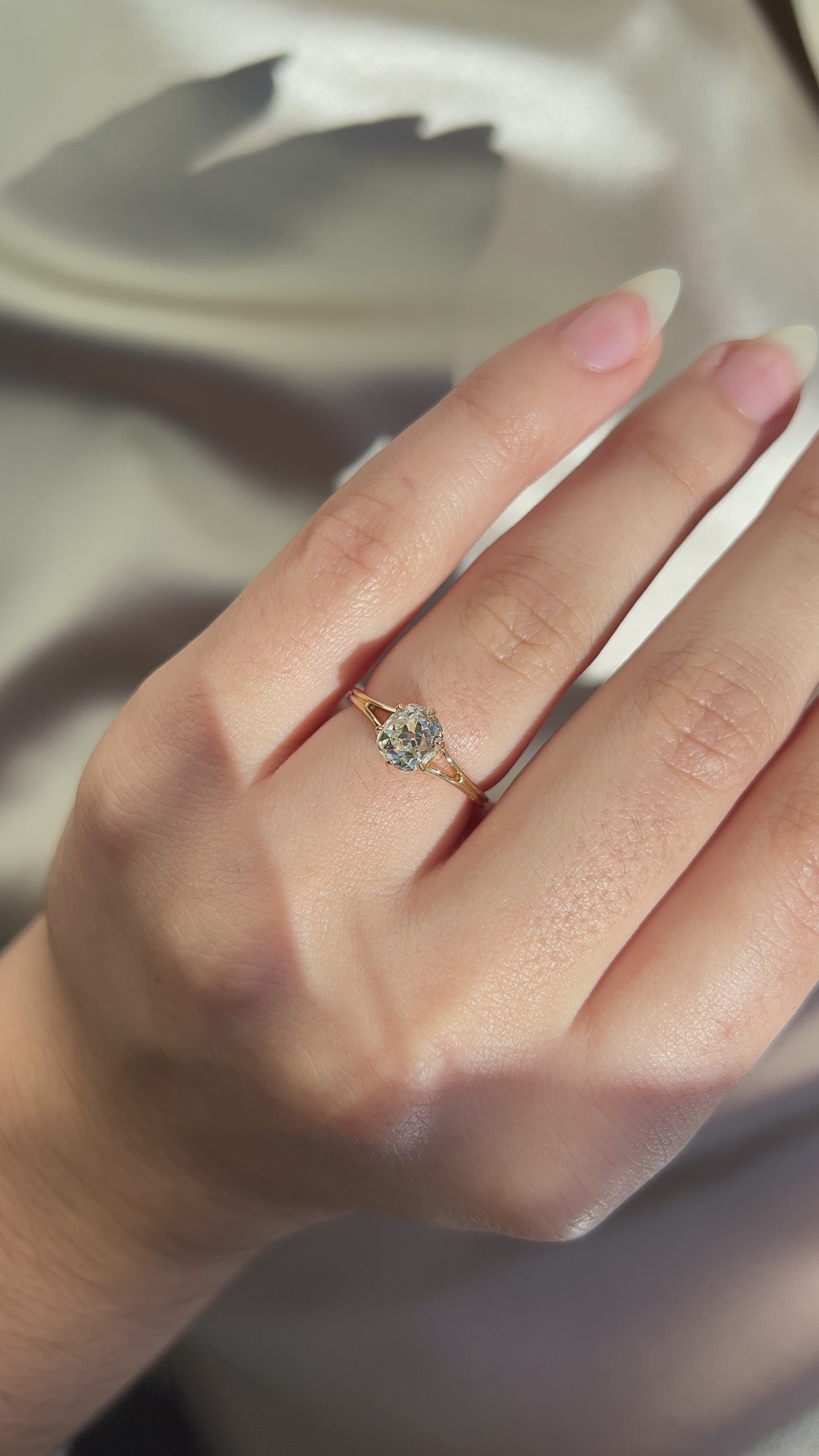 j-k-l color, vs clarity diamond in yellow gold setting