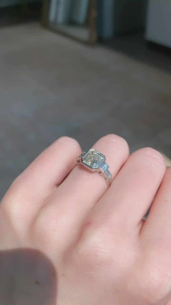 j-k-l color, vs clarity diamond in platinum setting