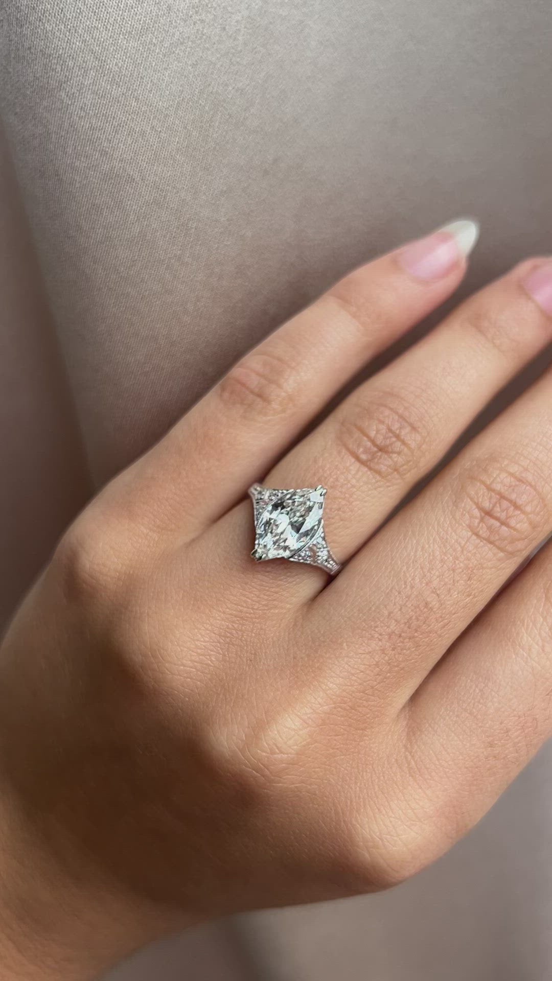 j-k-l color, vs clarity diamond in platinum setting