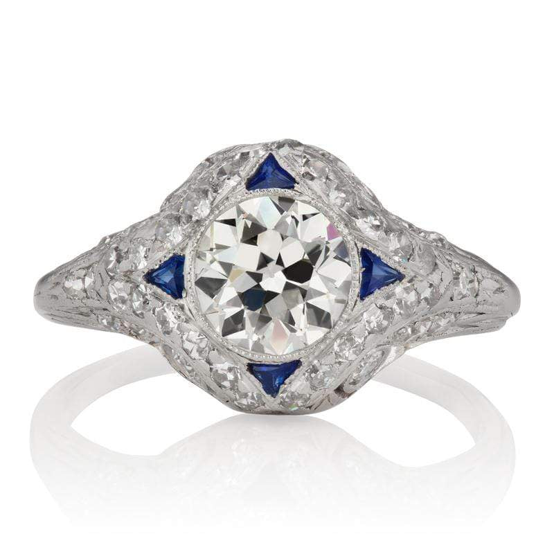 Diamond & Sapphire Compass Engagement Ring