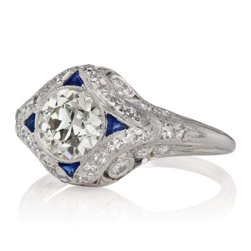 Diamond & Sapphire Compass Engagement Ring