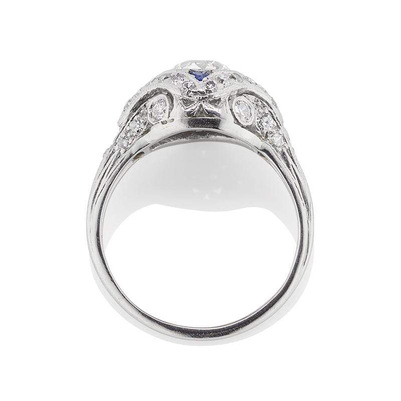 Diamond & Sapphire Compass Engagement Ring