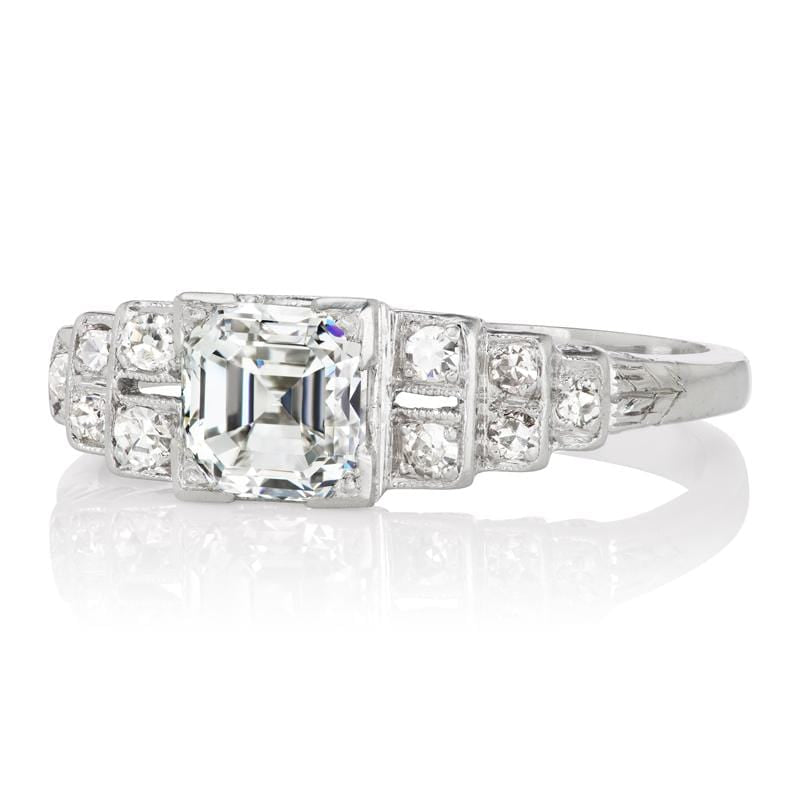 1.01ct Asscher cut diamond diamond engagement ring