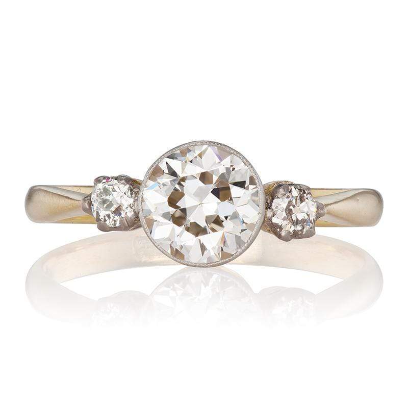 Bezel Set Engagement Ring with Side Stones