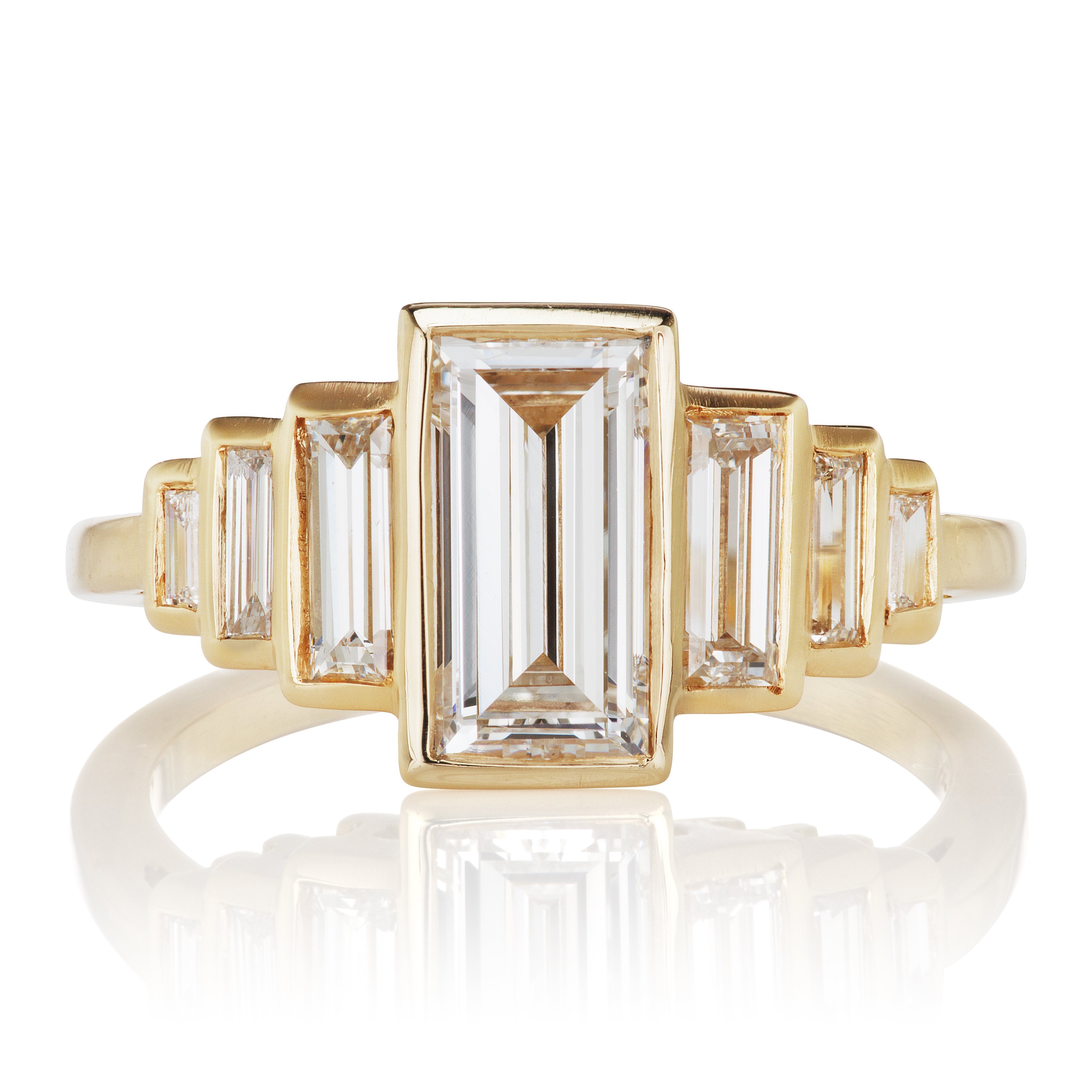 Vertical Baguette Cut Engagement Ring | Victor Barbone
