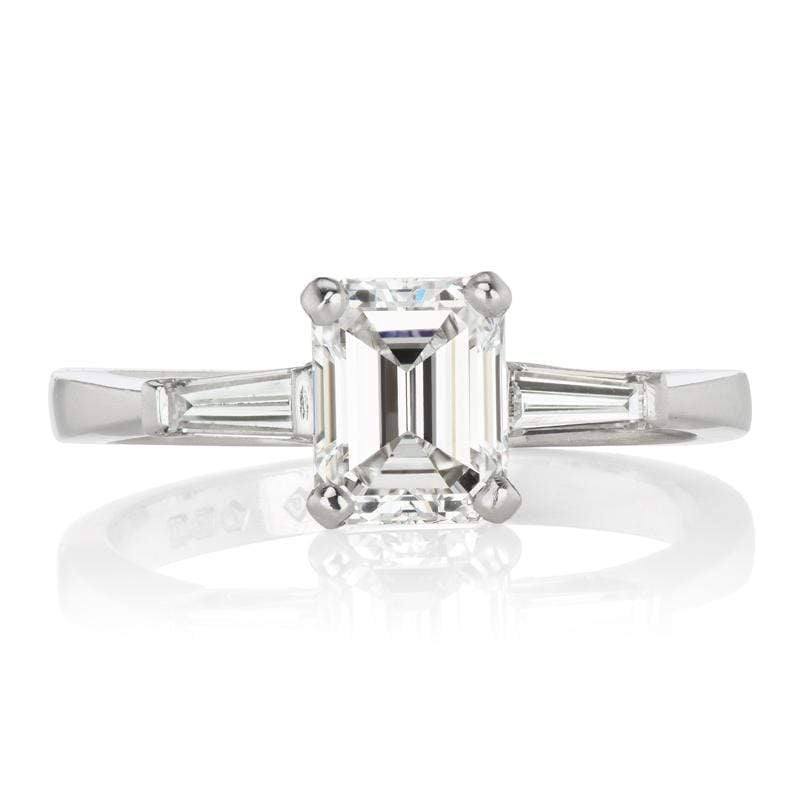 1 Carat Emerald Cut Diamond Solitaire Engagement Ring