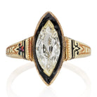 1.04ct Marquise Diamond Marquise Diamond & Black Enamel Halo Engagement Ring
