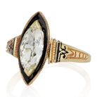 1.04ct Marquise Diamond Marquise Diamond & Black Enamel Halo Engagement Ring