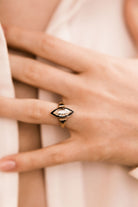 1.04ct Marquise Diamond Marquise Diamond & Black Enamel Halo Engagement Ring