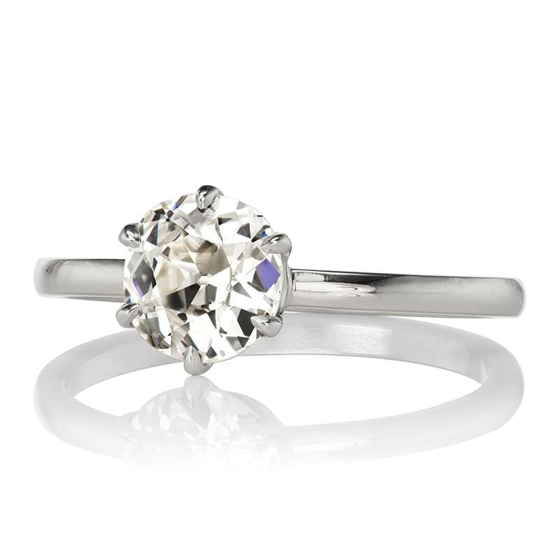 1 Carat Old European Cut Platinum Solitaire Engagement Ring