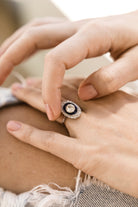 1.07ct old European cut diamonds Sapphire And Diamond Double Halo Engagement Ring