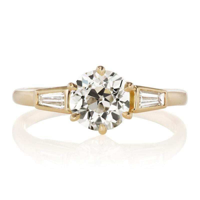 1.17 ct Diamond Engagement Ring with Baguettes