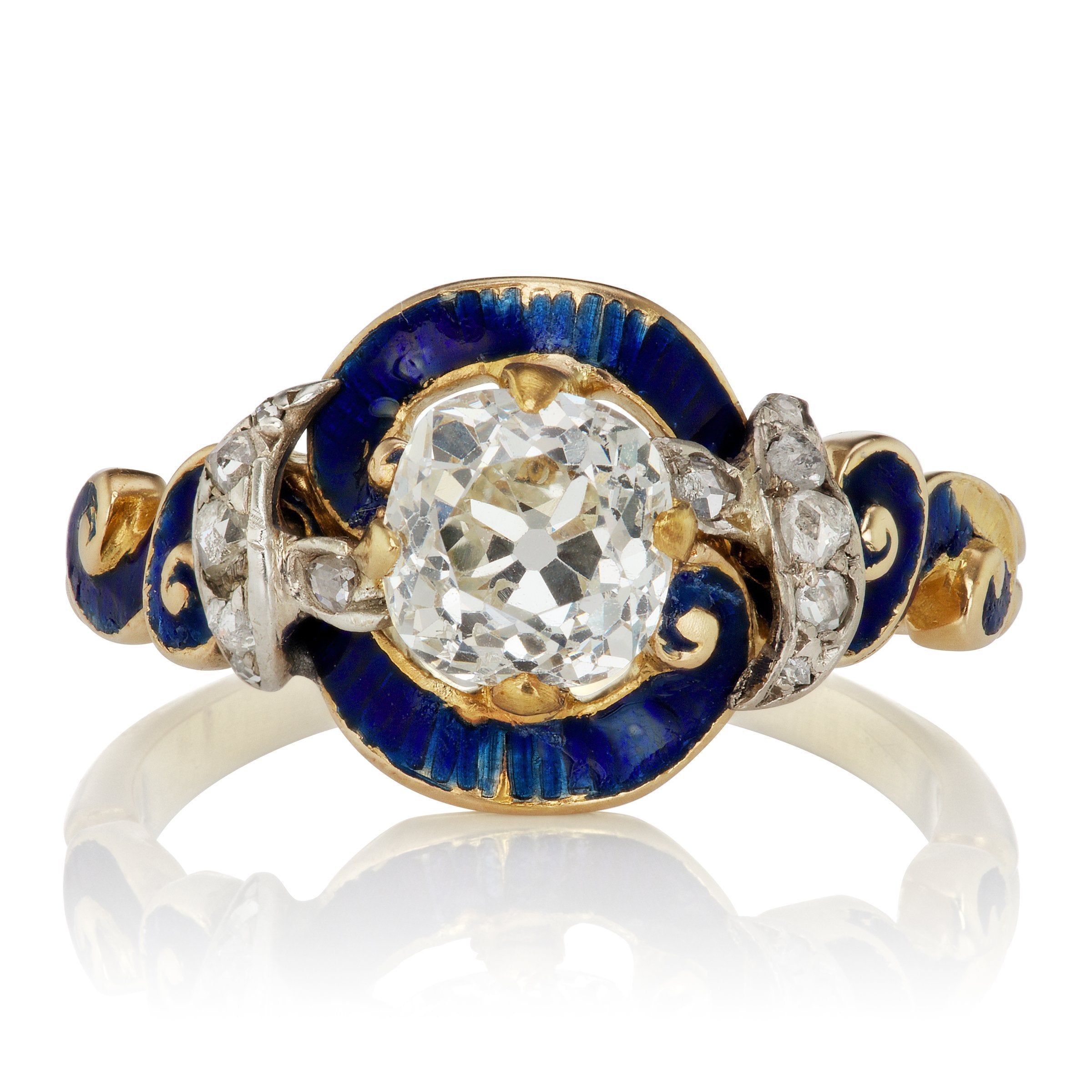 Unique Swirl Engagement Ring Circa 1890 - 1.17 Ct | Victor Barbone