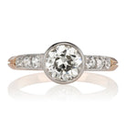 Vintage Old European Cut Diamond Bezel-set in a Platinum-topped Rose Gold Setting