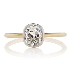 1.21 ct Bezel Set Diamond Solitaire Engagement Ring