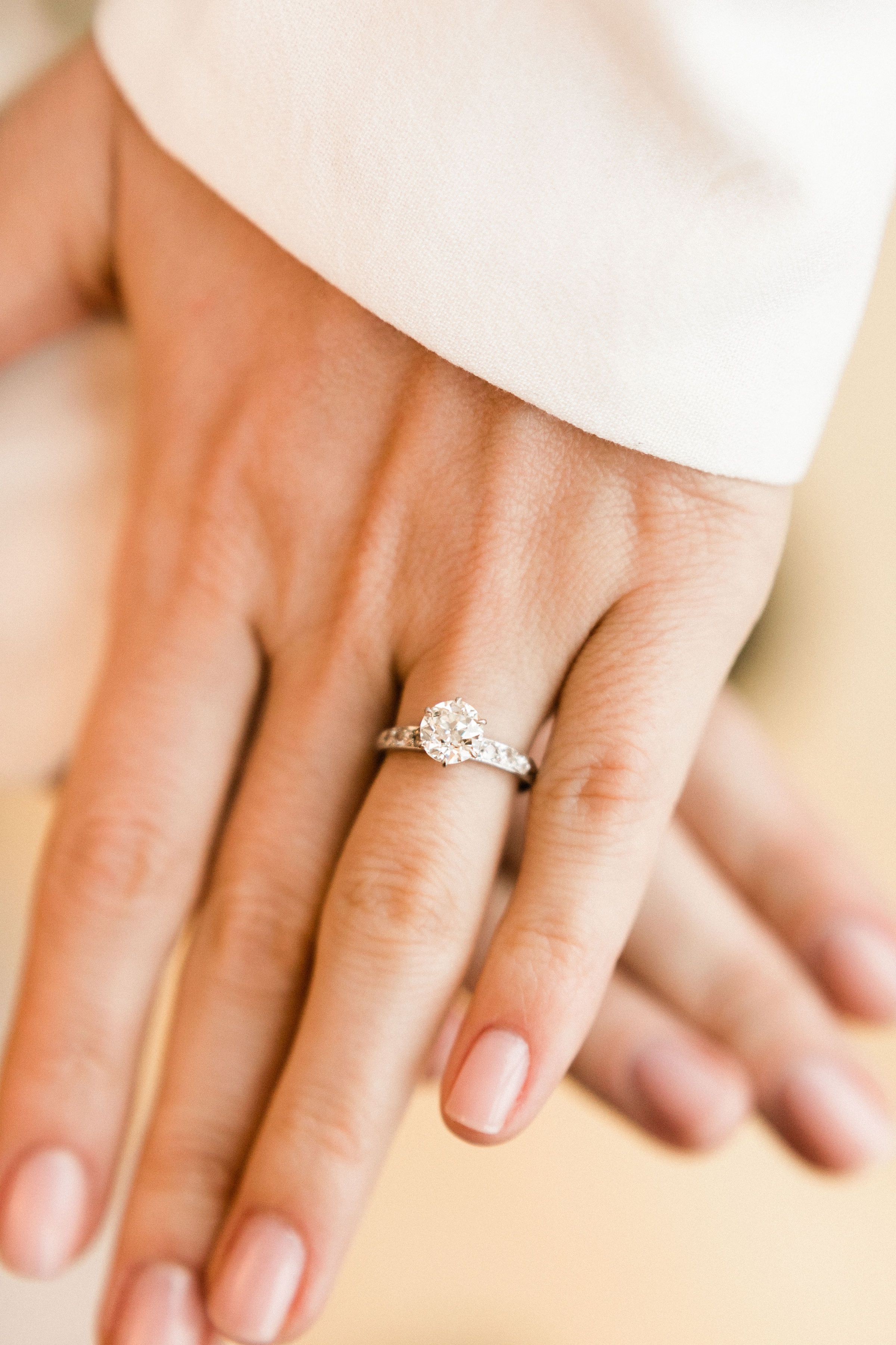 1.23 old European cut diamond 7 Diamond Engagement Ring