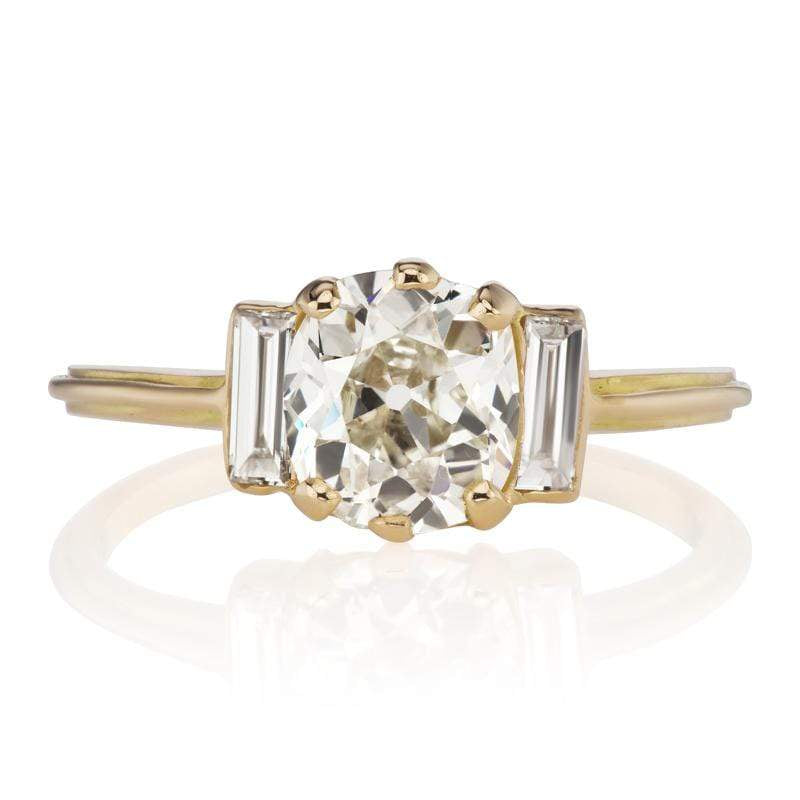 1.24 ct Diamond Engagement Ring with Baguettes