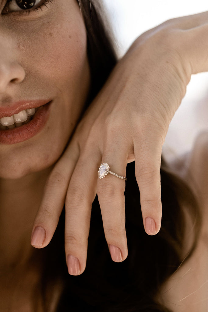 1.25ct Pear Diamond Unique Pear Shaped Diamond Engagement Ring