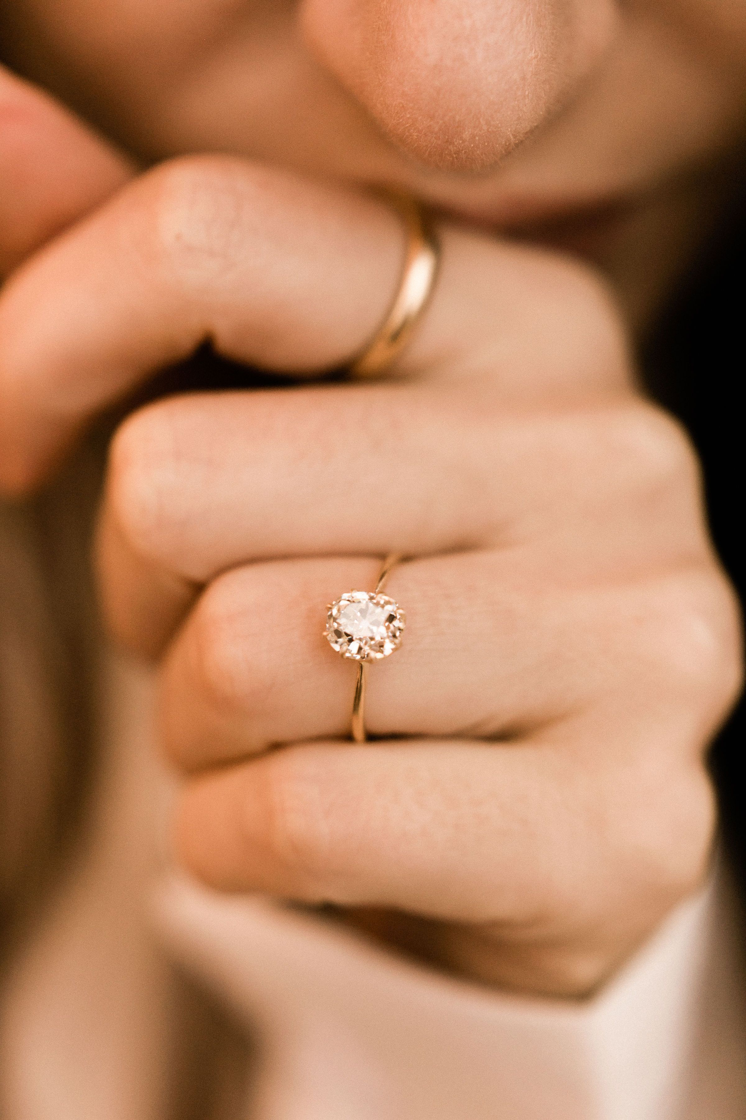 1.28ct Old Mine Cut Diamond 18k Yellow Gold Old Mine Cut Diamond Engagement Ring