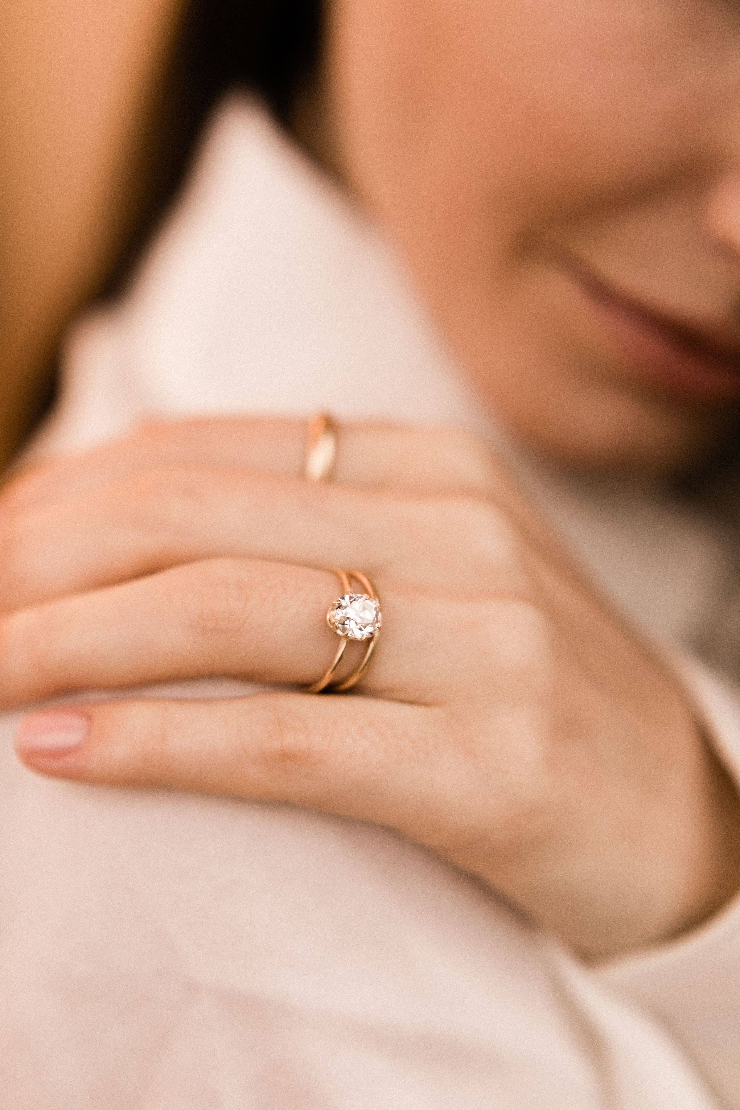 1.28ct Old Mine Cut Diamond 18k Yellow Gold Old Mine Cut Diamond Engagement Ring