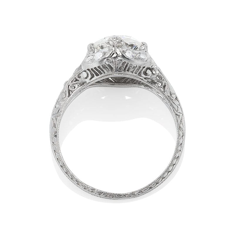 1.28 Transitional Cut Art Deco Diamond Engagement Ring 