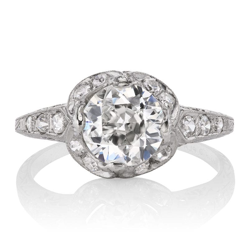 1.28 Transitional Cut Art Deco Diamond Engagement Ring 