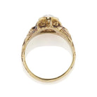 Art Nouveau Engraved Diamond Engagement Ring