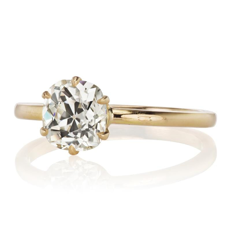 1.30ct old mine cut diamond engagement ring